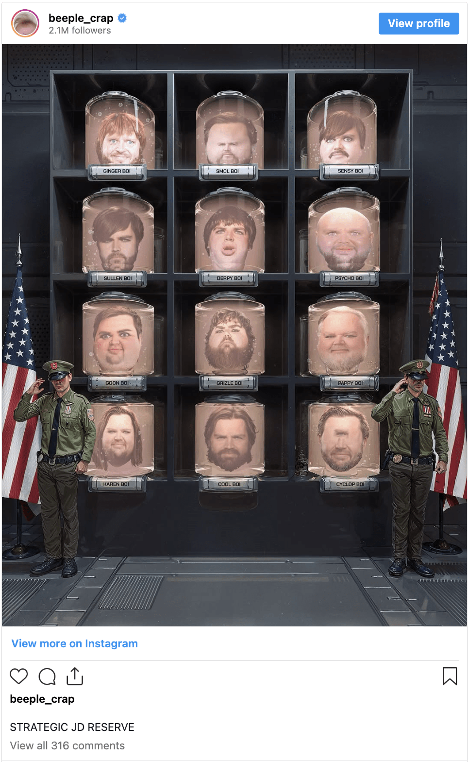 Otra alegoría de JD Vance creada por el artista Beeple